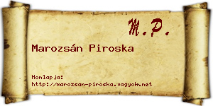 Marozsán Piroska névjegykártya