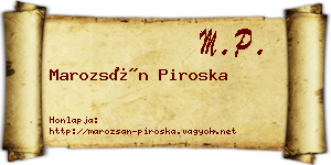 Marozsán Piroska névjegykártya